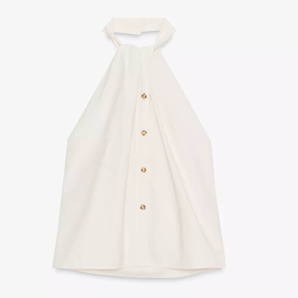 Zara Halter Vest Top NWT – Ecru Clean girl core | Minimal luxe | Tailored Chic